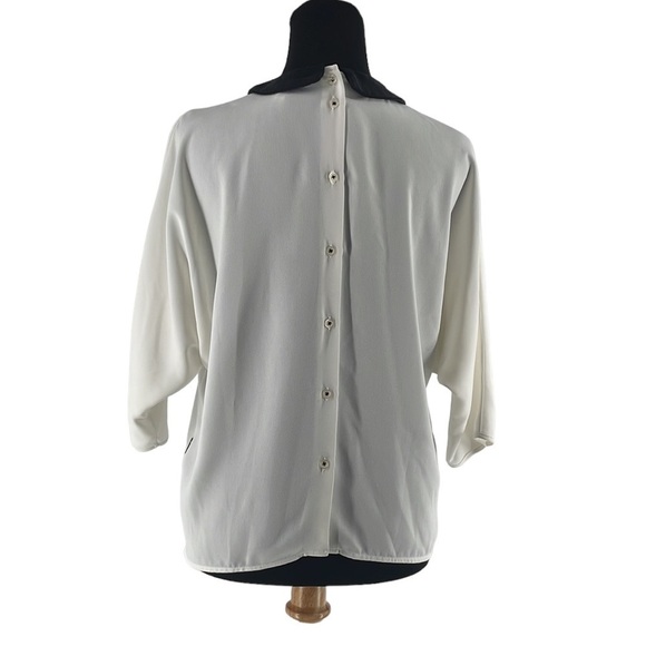 COP Copine blouse lace detail collared full button back academia preppy sz sm - Picture 3 of 10